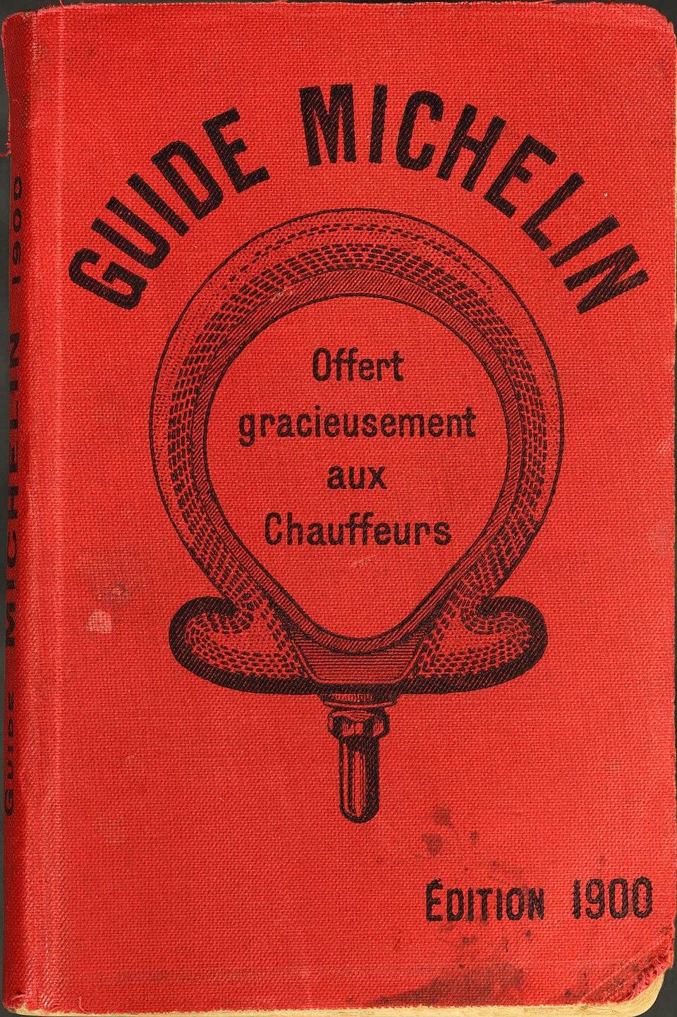 Red cloth cover of the first Guide Michelin, Édition 1900